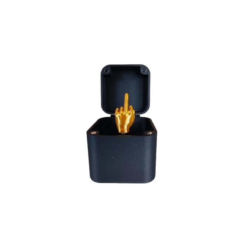Mittelfinger in einer Box
