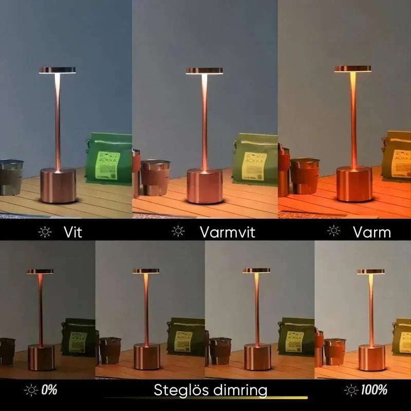 Bärbar uppladdningsbar LED-bordslampa