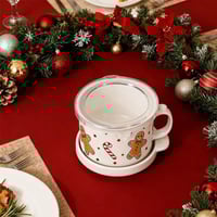 Ceramic Coffee Cup and Saucer Set (Set of 4)