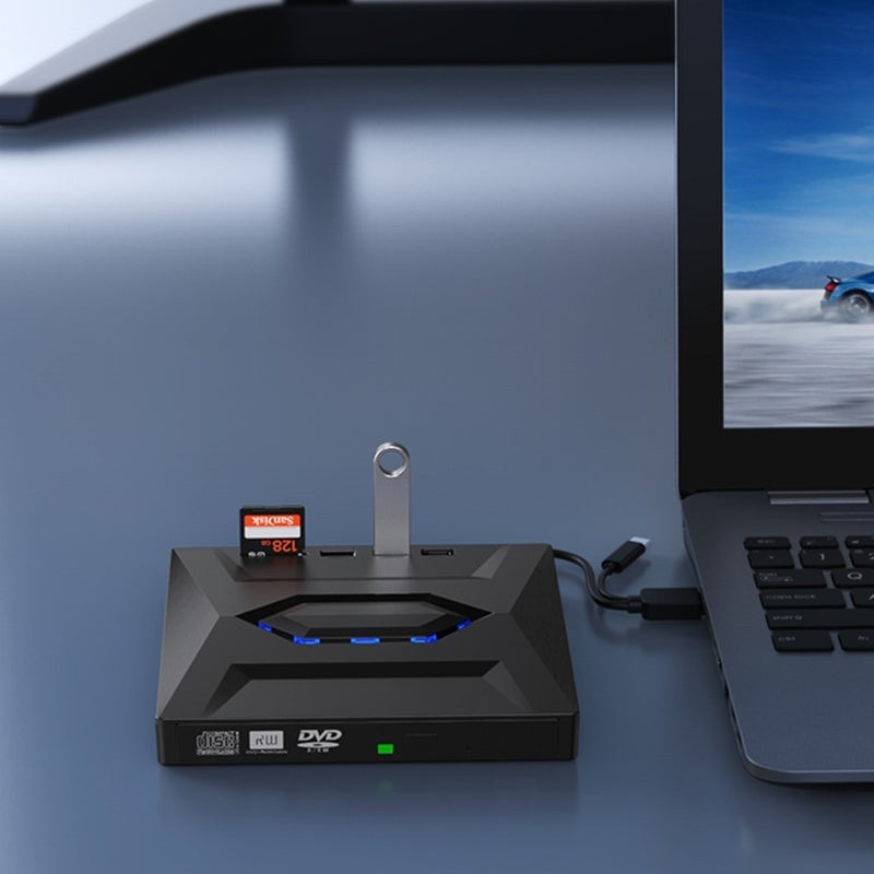 7-in-1 Externes USB-DVD-Laufwerk & Blu-ray-Player