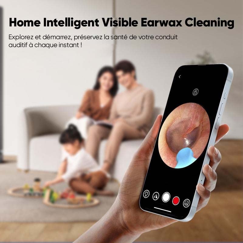 Kit d'épilation des oreilles avec caméra HD, Endoscope auriculaire avec lumières LED