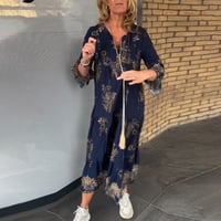 Abito allentato vintage con scollo a V