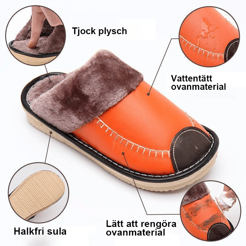 Vintertofflor i Delade Läder