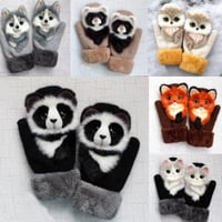 Moufles Mignonnes à Motif Animaux 3D