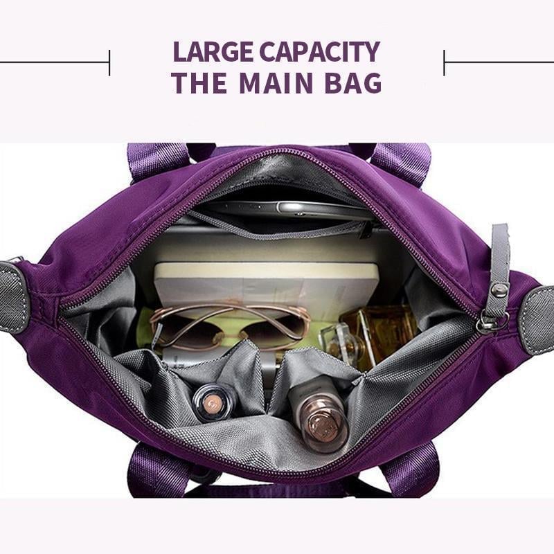 Women's Multi-pockets Travel Zipper Shoulder Bag, Portable Outdoor Duffel Handbags