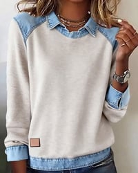 Blouse modieuze revers lange mouwen