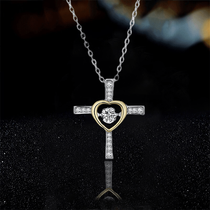 To My Soulmate Cross and Heart Necklace