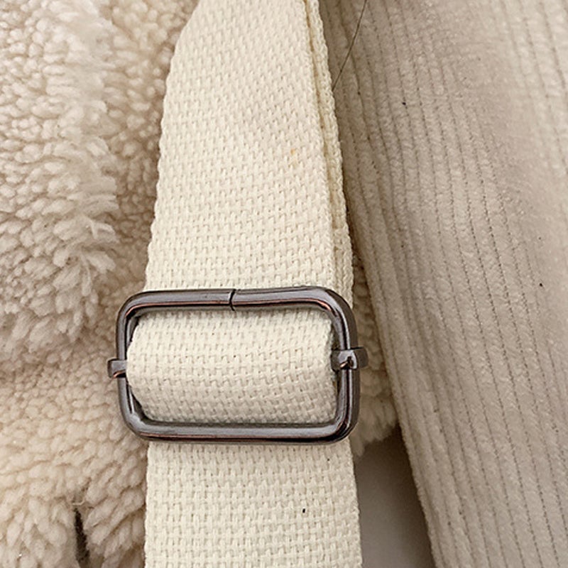 Gestreifte Umhängetasche aus Samt für Frauen