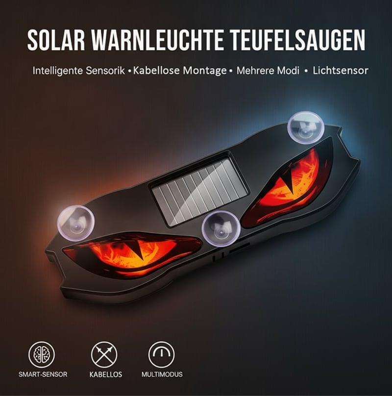 Solarbetriebene LED-Warnleuchte fürs Auto