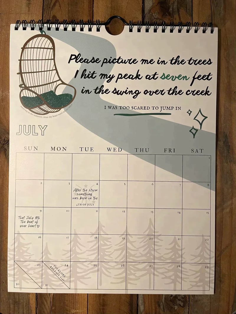 2024 Taylor Swift Låttexter kalender