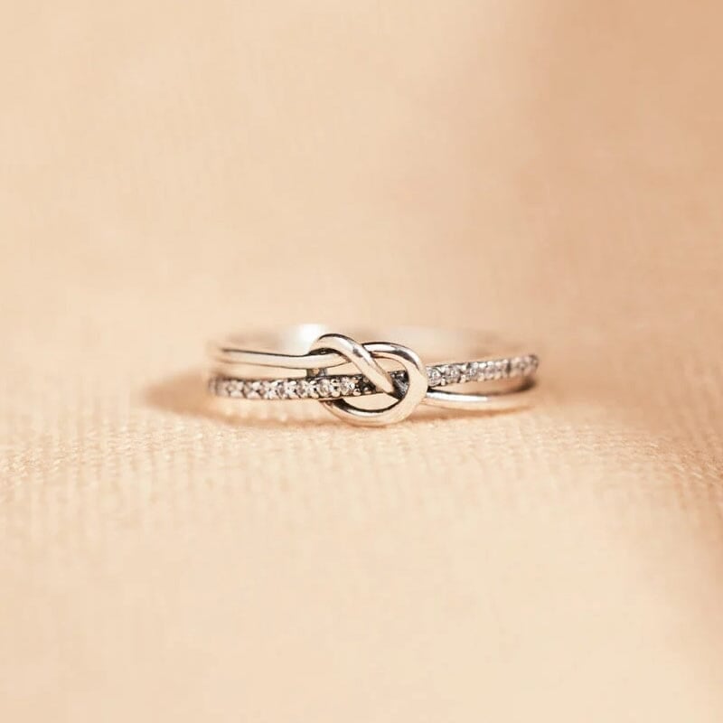 Mother & Daughter Bond Double Band Knot Ring