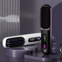 Ceramic Heated Cordless Portable Curling Straightening Brush