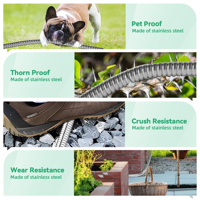 Sakerplus Stainless Steel Metal Garden Hose