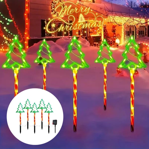 Solar Christmas Tree Lawn Lights