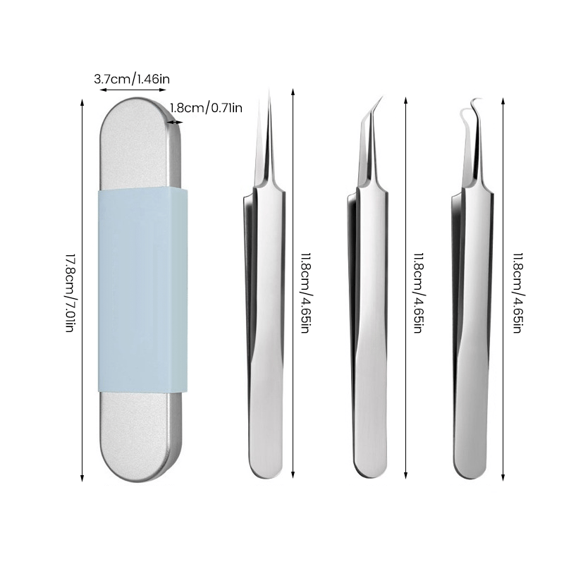 Werkzeugset zur Mitesserentfernung aus Edelstahl