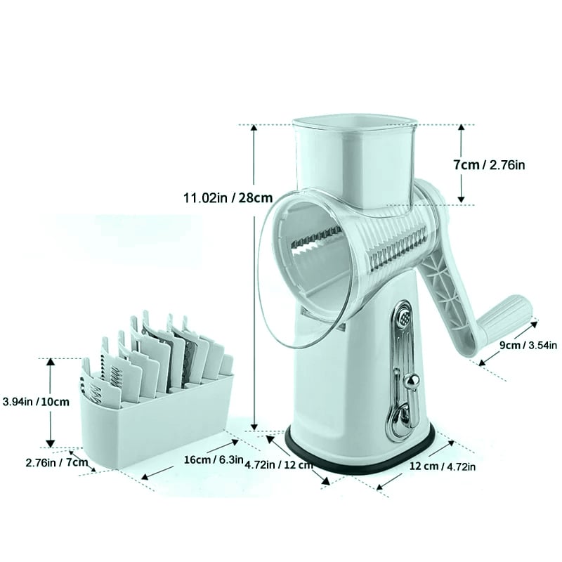 5 in 1 Vegetable Cutter Slicer, Rotary Cheese Grater