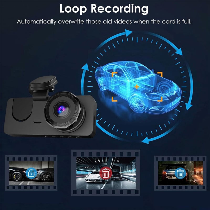 HD triple-lens driving recorder