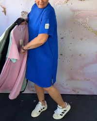 Round Neck Casual Short Sleeve Simple Dress