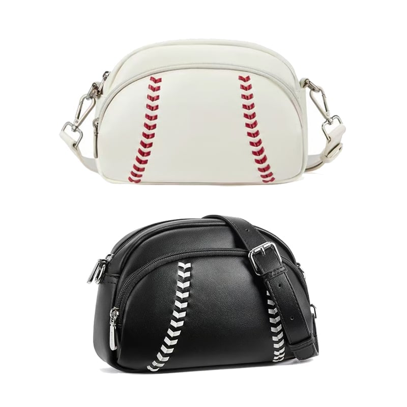Baseball shaped shoulder bag