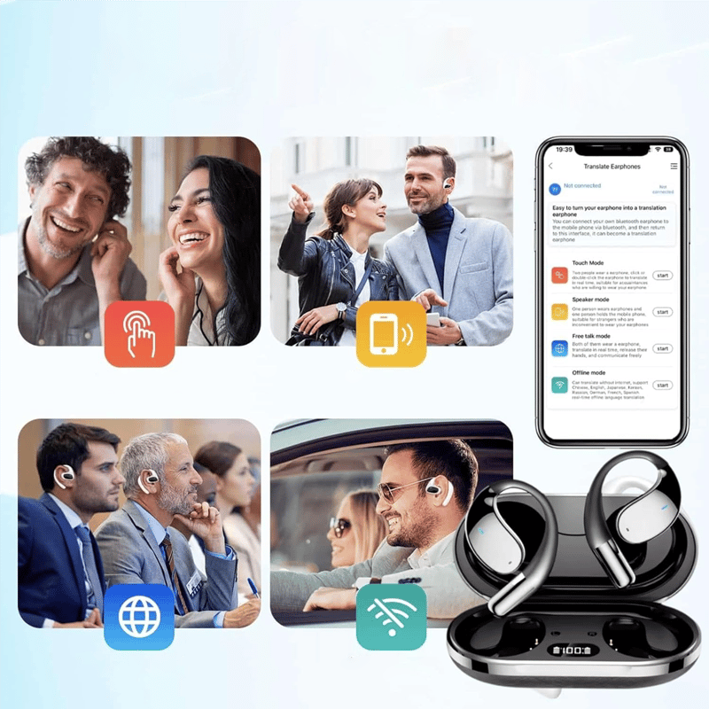 Q39 AI-översättning Clip-On Bluetooth-hörlurar