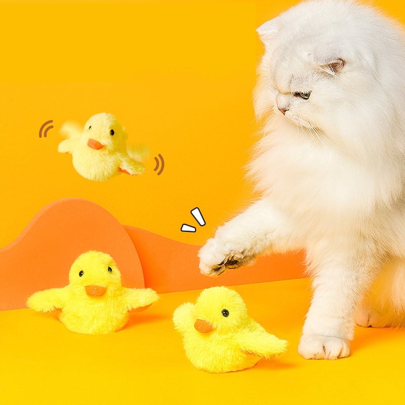 Gelbes Entenspielzeug für Katze