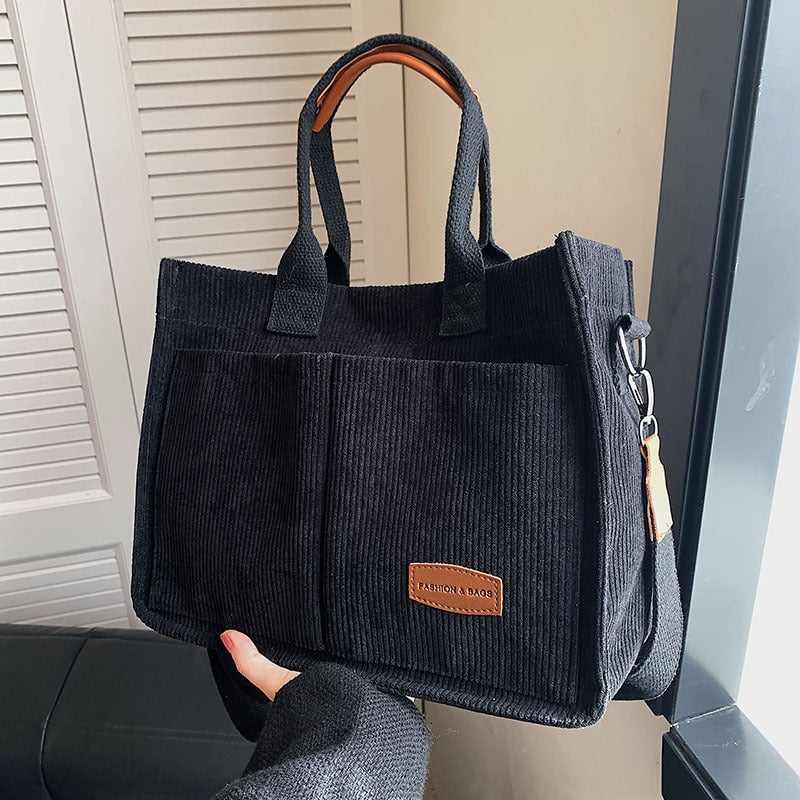 Gestreifte Umhängetasche aus Samt für Frauen