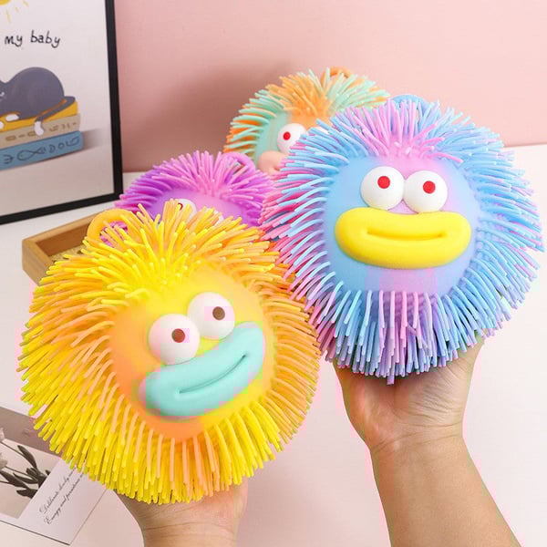 Multi-Color Tie Dye Swirl Puffer Ball