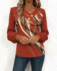 Top Met Gestreept Print-Lantaarnmouw