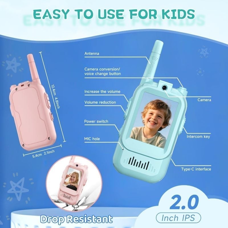 Sakerplus Rechargeable Video Walkie Talkies for Kids