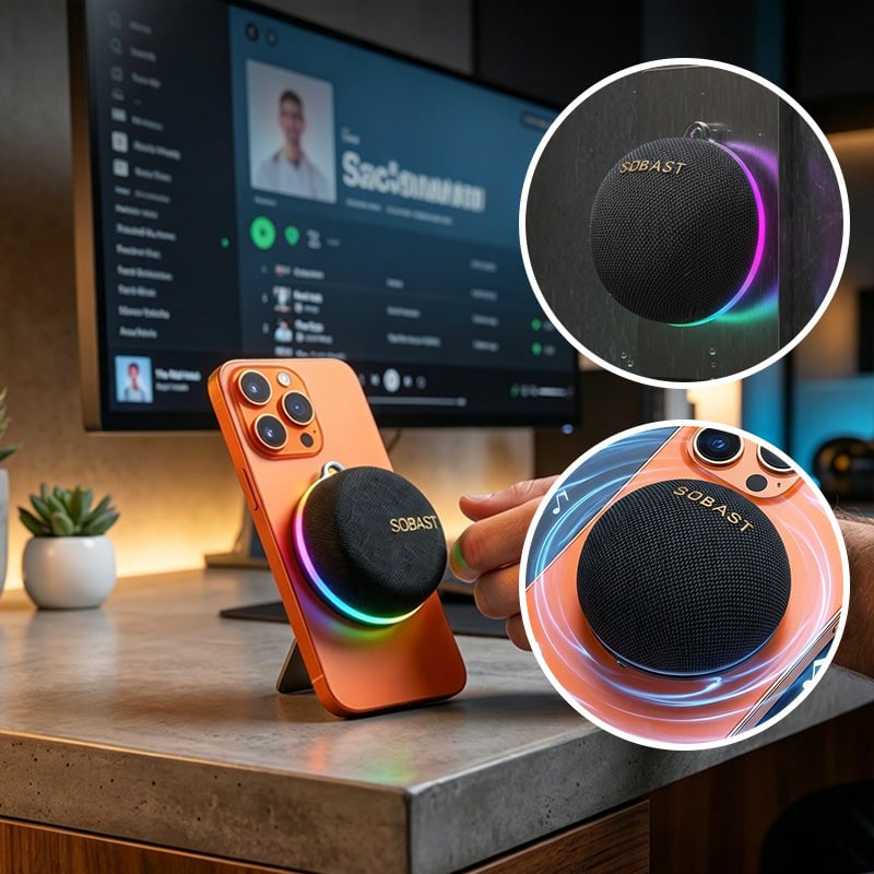 Magnetic RGB Portable Bluetooth Speaker