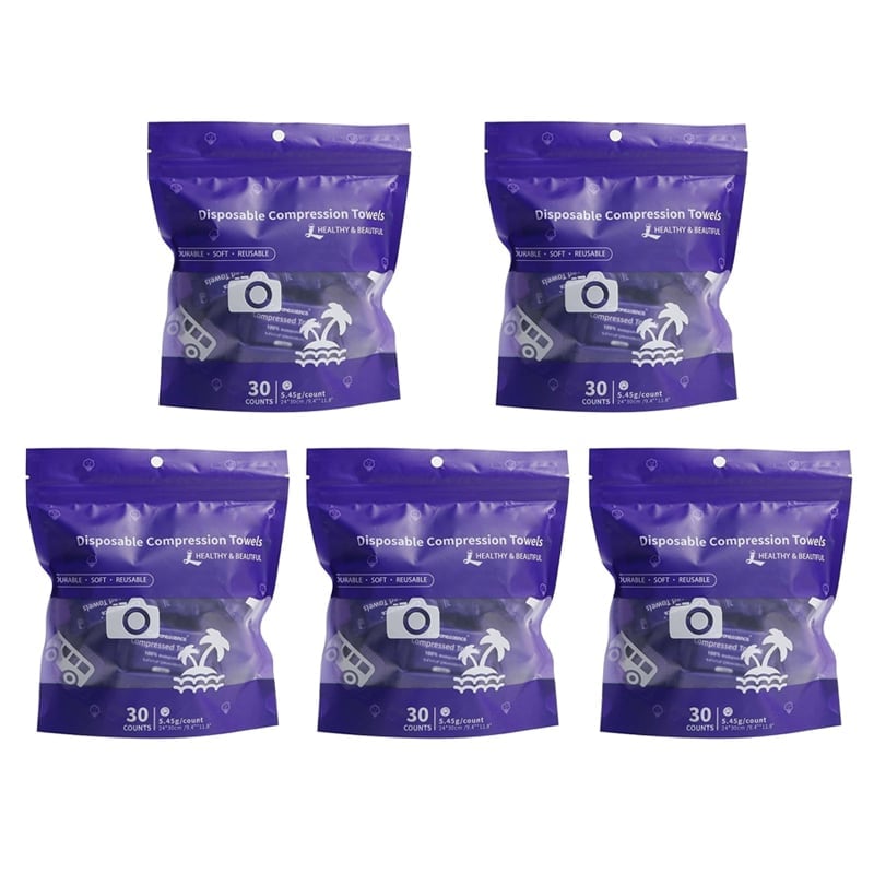 Compressed Travel Towels – Individually Wrapped Disposable Face Towels