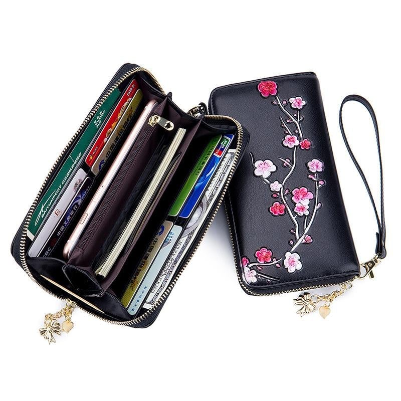 Women's Plum Blossom RFID Long Clutch/Wallet
