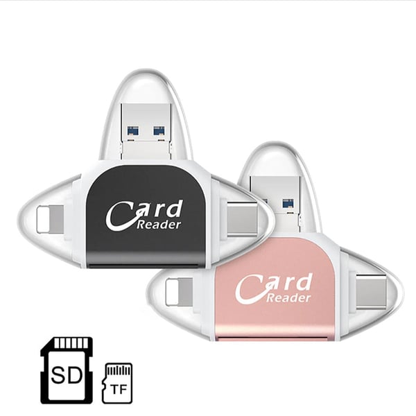 📹📱💻4-in-1-Universal-SD-TF-Kartenleser mit mehreren Anschlüssen