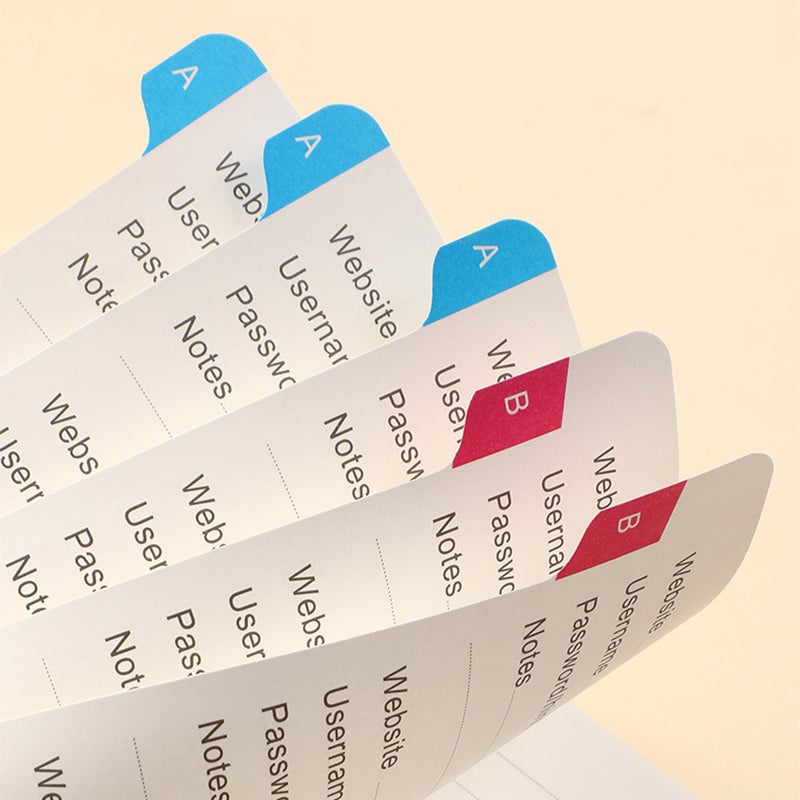 A5 Color-Block Password Notebook