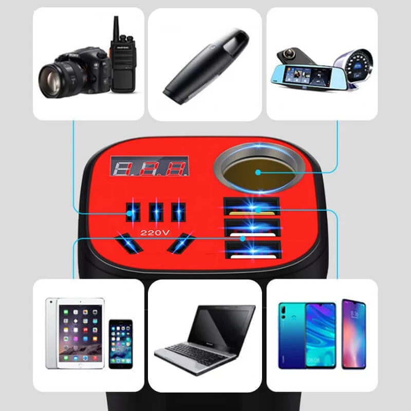 【sale】Car Mounted Cup Type Inverter Converter QC Charger