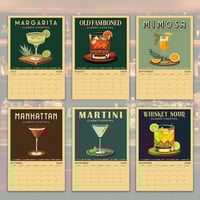2025 Cocktail Art Wall Calendar