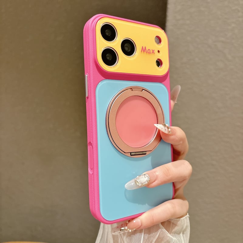Dopamine Colorblock Magnetic Phone Grip with 360° Spin Stand