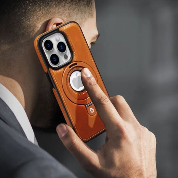 Full-Coverage Shockproof Leather Magnetic Stand iPhone Case