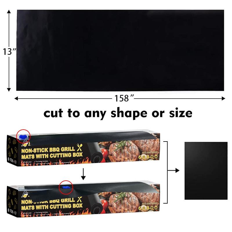 LYCKREA™ Non-Stick BBQ Grillmattor Med Skärlåda