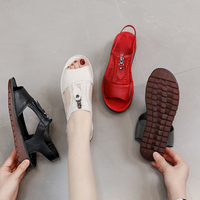 Sandalias Planas Piel Suave Cremallera