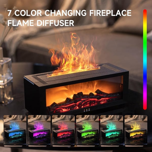 Eaglever Colorful Fireplace Flame Humidifier Aromatherapy Diffuser