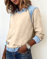 Blouse modieuze revers lange mouwen