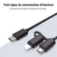 3-en-1 Chargeur Voiture Avec Câble Rétractable