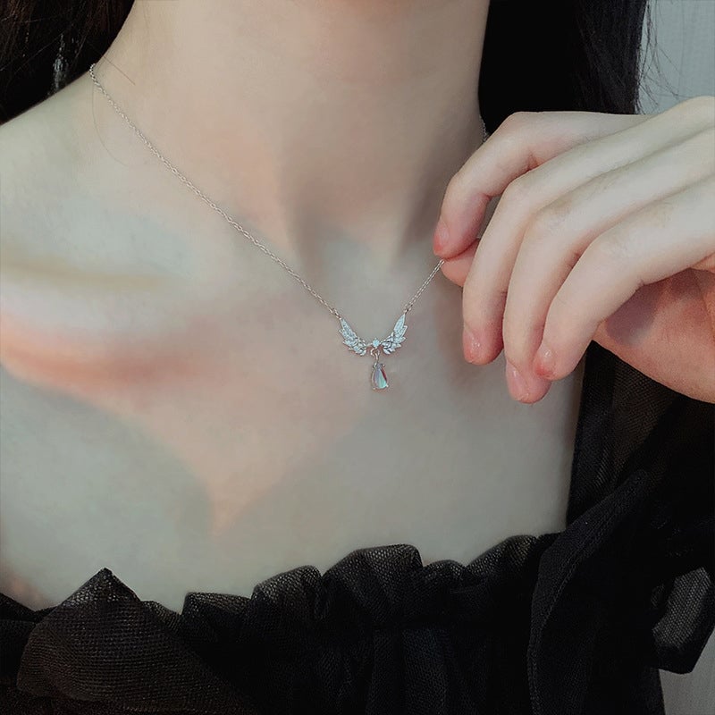 Wing Moonstone Pendant Necklace