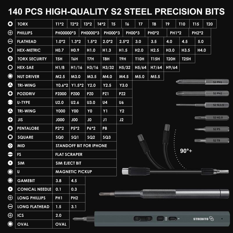 153 in 1 electric screwdriver set