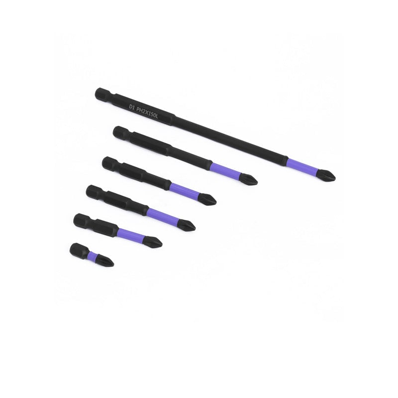 Purple non-slip screwdriver bits set