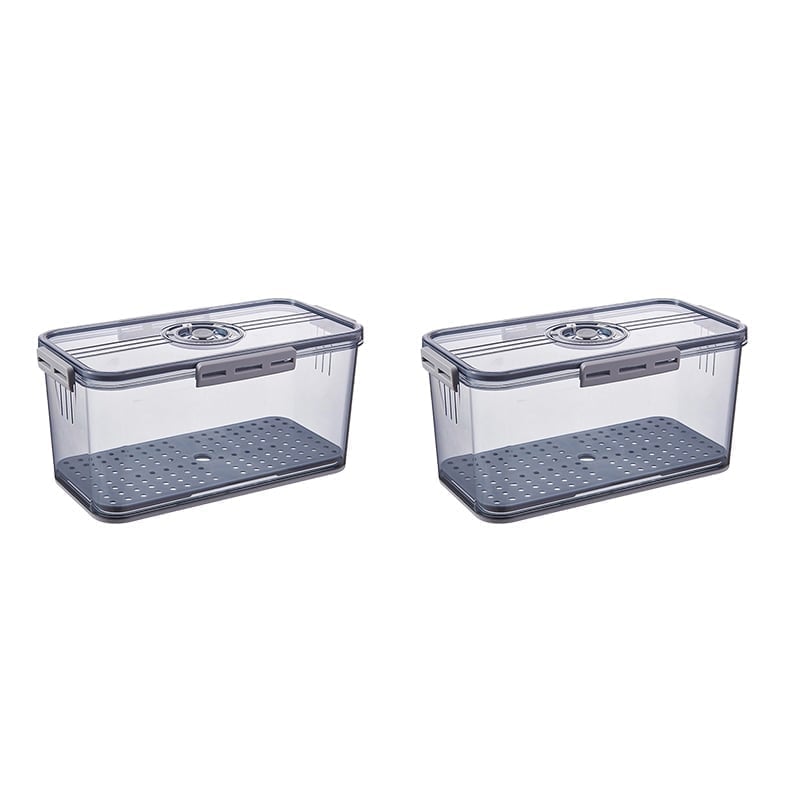 Fridge Storage Box with Drain Tray