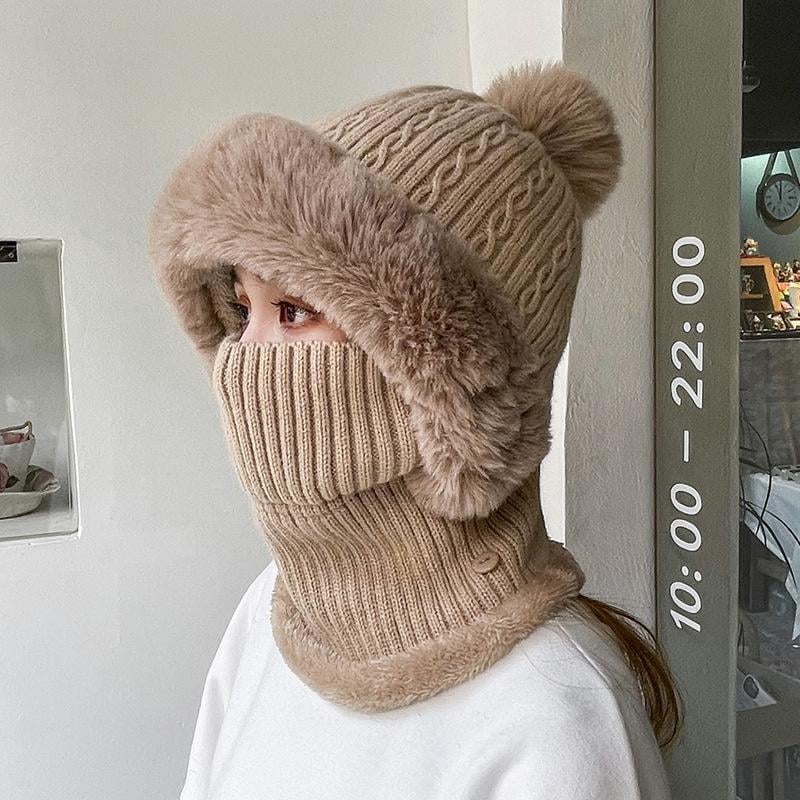 All-in-One Knitted Hat and Scarf