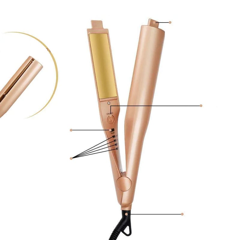 2-in-1 Hair Straightener Spiral Wave Curler