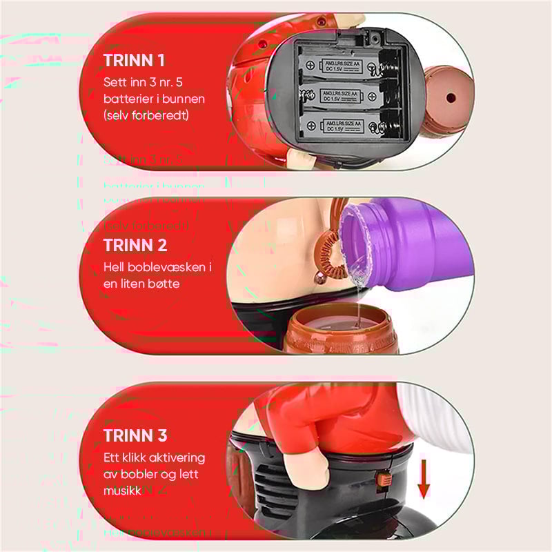 Morsom nissebobleblåser